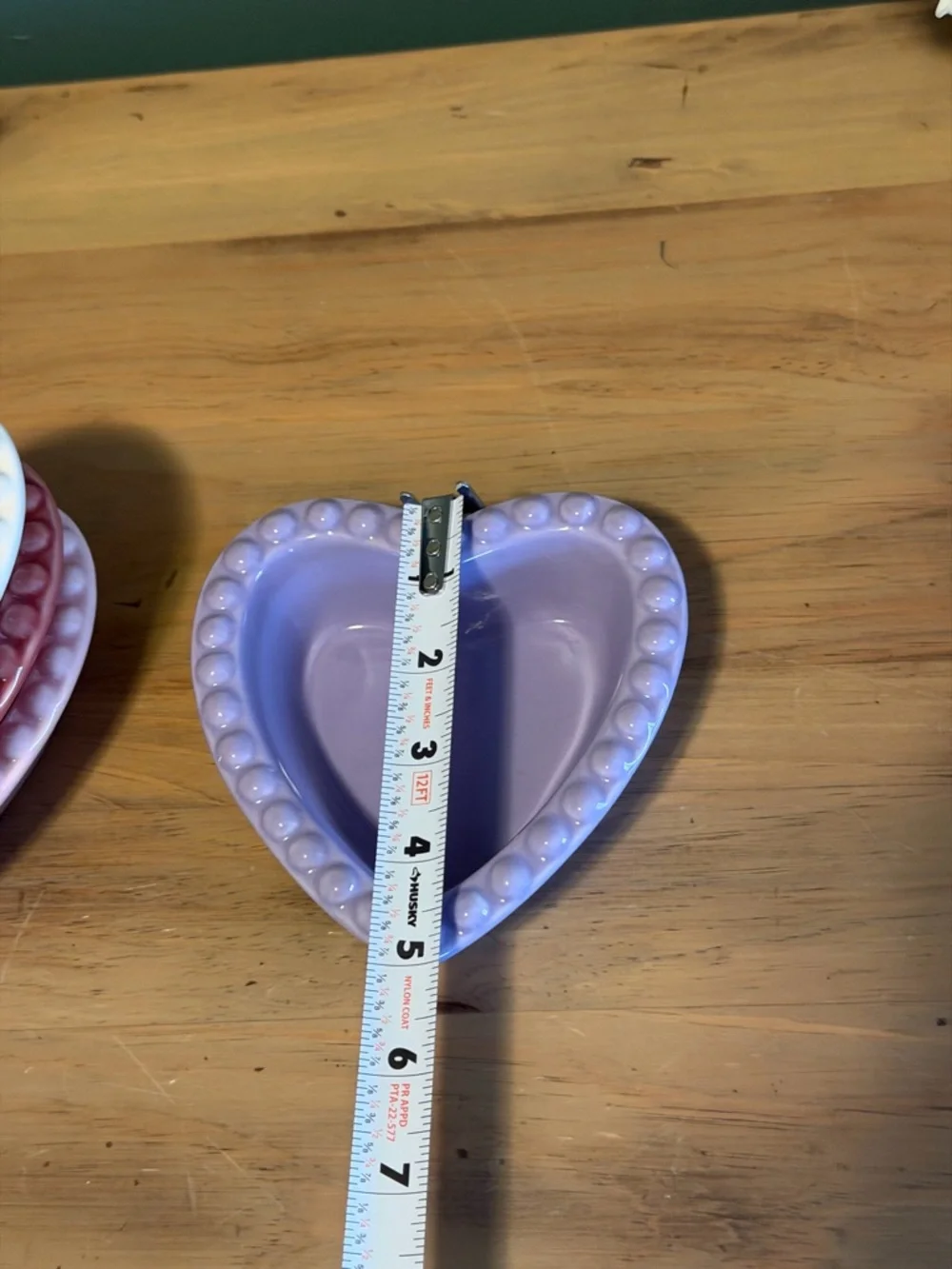 Williams Sonoma Heart Ramekins Set 4 Beaded Pink Purple Lover Era